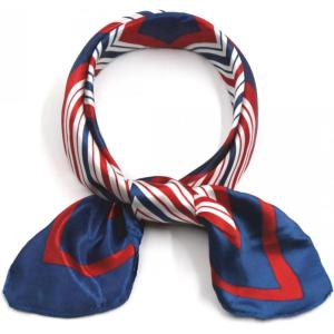 imageuxcell Women Square Scarf Scarves Leopard Printed Striped Polka Dots Pattern Kerchief NeckerchiefRed Blue Geometric