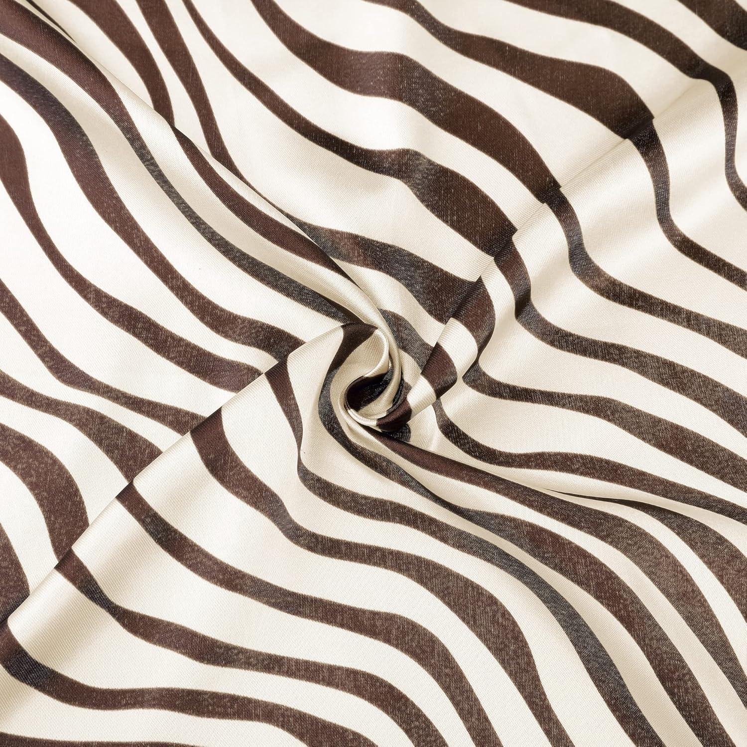 imageuxcell Women Square Scarf Scarves Leopard Printed Striped Polka Dots Pattern Kerchief NeckerchiefBrown Beige