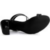 imageAllegra K Womens Clear Strappy Heel Slide Mule Block Heel SandalBlack