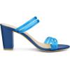 imageAllegra K Womens Clear Strappy Heel Slide Mule Block Heel SandalBlue