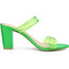 imageAllegra K Womens Clear Strappy Heel Slide Mule Block Heel SandalGreen