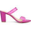 imageAllegra K Womens Clear Strappy Heel Slide Mule Block Heel SandalHot Pink