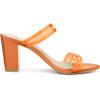 imageAllegra K Womens Clear Strappy Heel Slide Mule Block Heel SandalOrange