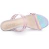 imageAllegra K Womens Clear Strappy Heel Slide Mule Block Heel SandalPink