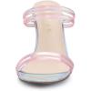 imageAllegra K Womens Clear Strappy Heel Slide Mule Block Heel SandalPink