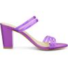 imageAllegra K Womens Clear Strappy Heel Slide Mule Block Heel SandalPurple