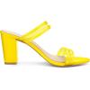 imageAllegra K Womens Clear Strappy Heel Slide Mule Block Heel SandalYellow