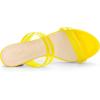 imageAllegra K Womens Clear Strappy Heel Slide Mule Block Heel SandalYellow