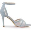 imageAllegra K Womens Glitter Ankle Strap Stiletto Heels SandalsBlue