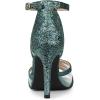 imageAllegra K Womens Glitter Ankle Strap Stiletto Heels SandalsGreen