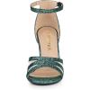 imageAllegra K Womens Glitter Ankle Strap Stiletto Heels SandalsGreen