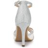 imageAllegra K Womens Glitter Ankle Strap Stiletto Heels SandalsSilver