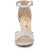 imageAllegra K Womens Glitter Ankle Strap Stiletto Heels SandalsSilver
