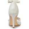 imageAllegra K Womens Glitter Ankle Strap Stiletto Heels SandalsWhite