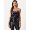 imageAllegra K Womens Sequined Shining Camisole Club Party Glitter Disco Sparkle Cami TopBlue Multicolor