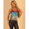 imageAllegra K Womens Sequined Shining Camisole Club Party Glitter Disco Sparkle Cami TopBlue Pink Purple Gold