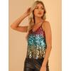 imageAllegra K Womens Sequined Shining Camisole Club Party Glitter Disco Sparkle Cami TopBlue Pink Purple Gold