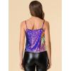 imageAllegra K Womens Sequined Shining Camisole Club Party Glitter Disco Sparkle Cami TopBlue Purple