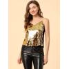 imageAllegra K Womens Sequined Shining Camisole Club Party Glitter Disco Sparkle Cami TopGold Black