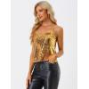 imageAllegra K Womens Sequined Shining Camisole Club Party Glitter Disco Sparkle Cami TopGolden