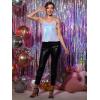 imageAllegra K Womens Sequined Shining Camisole Club Party Glitter Disco Sparkle Cami TopHolographic