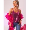 imageAllegra K Womens Sequined Shining Camisole Club Party Glitter Disco Sparkle Cami TopHot Pink