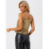 imageAllegra K Womens Sequined Shining Camisole Club Party Glitter Disco Sparkle Cami TopLeopard Gold