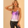 imageAllegra K Womens Sequined Shining Camisole Club Party Glitter Disco Sparkle Cami TopLight Purple Silver