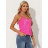 imageAllegra K Womens Sequined Shining Camisole Club Party Glitter Disco Sparkle Cami TopNeon Pink