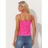 imageAllegra K Womens Sequined Shining Camisole Club Party Glitter Disco Sparkle Cami TopNeon Pink