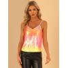 imageAllegra K Womens Sequined Shining Camisole Club Party Glitter Disco Sparkle Cami TopOrange Blue Yellow