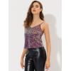imageAllegra K Womens Sequined Shining Camisole Club Party Glitter Disco Sparkle Cami TopPurple
