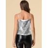 imageAllegra K Womens Sequined Shining Camisole Club Party Glitter Disco Sparkle Cami TopSilver