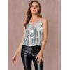 imageAllegra K Womens Sequined Shining Camisole Club Party Glitter Disco Sparkle Cami TopSilver