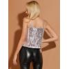 imageAllegra K Womens Sequined Shining Camisole Club Party Glitter Disco Sparkle Cami TopSilver Pink