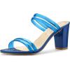 imageAllegra K Womens Clear Strappy Heel Slide Mule Block Heel SandalBlue