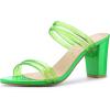 imageAllegra K Womens Clear Strappy Heel Slide Mule Block Heel SandalGreen