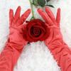 imageAllegra K Womens Long Gloves 1920S Evening Party Full Finger Mittens Elegant Opera GloveGlossy Red