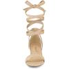 imageAllegra K Womens Open Toe Block Heel Lace Up Heels Heel SandalsBeige