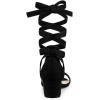 imageAllegra K Womens Open Toe Block Heel Lace Up Heels Heel SandalsBlack