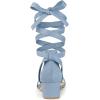 imageAllegra K Womens Open Toe Block Heel Lace Up Heels Heel SandalsBlue Haze