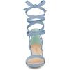 imageAllegra K Womens Open Toe Block Heel Lace Up Heels Heel SandalsBlue Haze