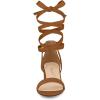 imageAllegra K Womens Open Toe Block Heel Lace Up Heels Heel SandalsBrown