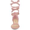 imageAllegra K Womens Open Toe Block Heel Lace Up Heels Heel SandalsDust Pink