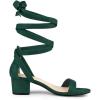 imageAllegra K Womens Open Toe Block Heel Lace Up Heels Heel SandalsGreen