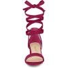 imageAllegra K Womens Open Toe Block Heel Lace Up Heels Heel SandalsHot Pink