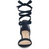 imageAllegra K Womens Open Toe Block Heel Lace Up Heels Heel SandalsNavy Blue