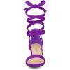 imageAllegra K Womens Open Toe Block Heel Lace Up Heels Heel SandalsPurple