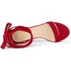 imageAllegra K Womens Open Toe Block Heel Lace Up Heels Heel SandalsRed