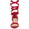 imageAllegra K Womens Open Toe Block Heel Lace Up Heels Heel SandalsRed